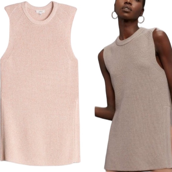 Aritzia Sweaters - Aritzia Wilfred Palmier Slit Sides Sleeveless Knit Sweater Size Medium
